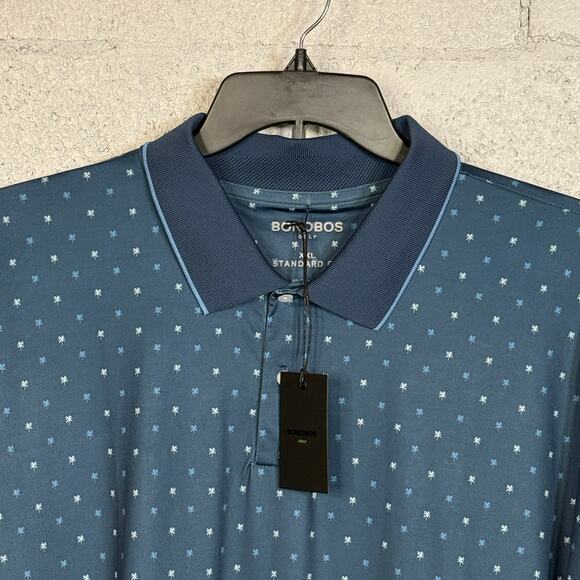 Bonobos Men's Short Sleeve Palm Geo Print Performance Polo Shirt - NAVY XXL - Picture 4 of 8
